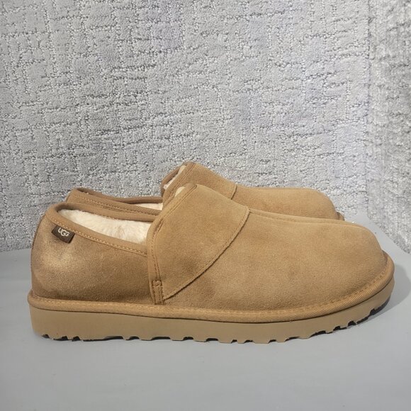 UGG Leisure Men's Sizes 12 US Chestnut Suede Shearling Waterproof Slippers. - Picture 3 of 12